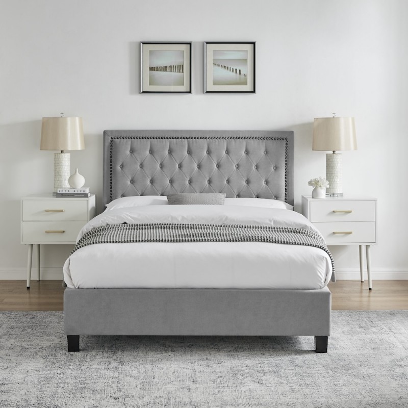 LL Rhea Light Grey 4ft6 Double Bed Frame